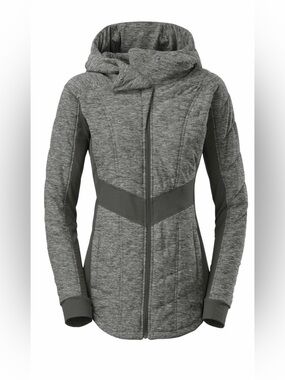 The North Face Women's Heather Gray Quilted Hooded Puffer Jacket Pseudio Jacket